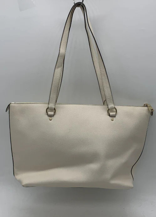 Coach White Pebbled Leather Tote Bag Carryall Shoulder Purse Hangtag F79608