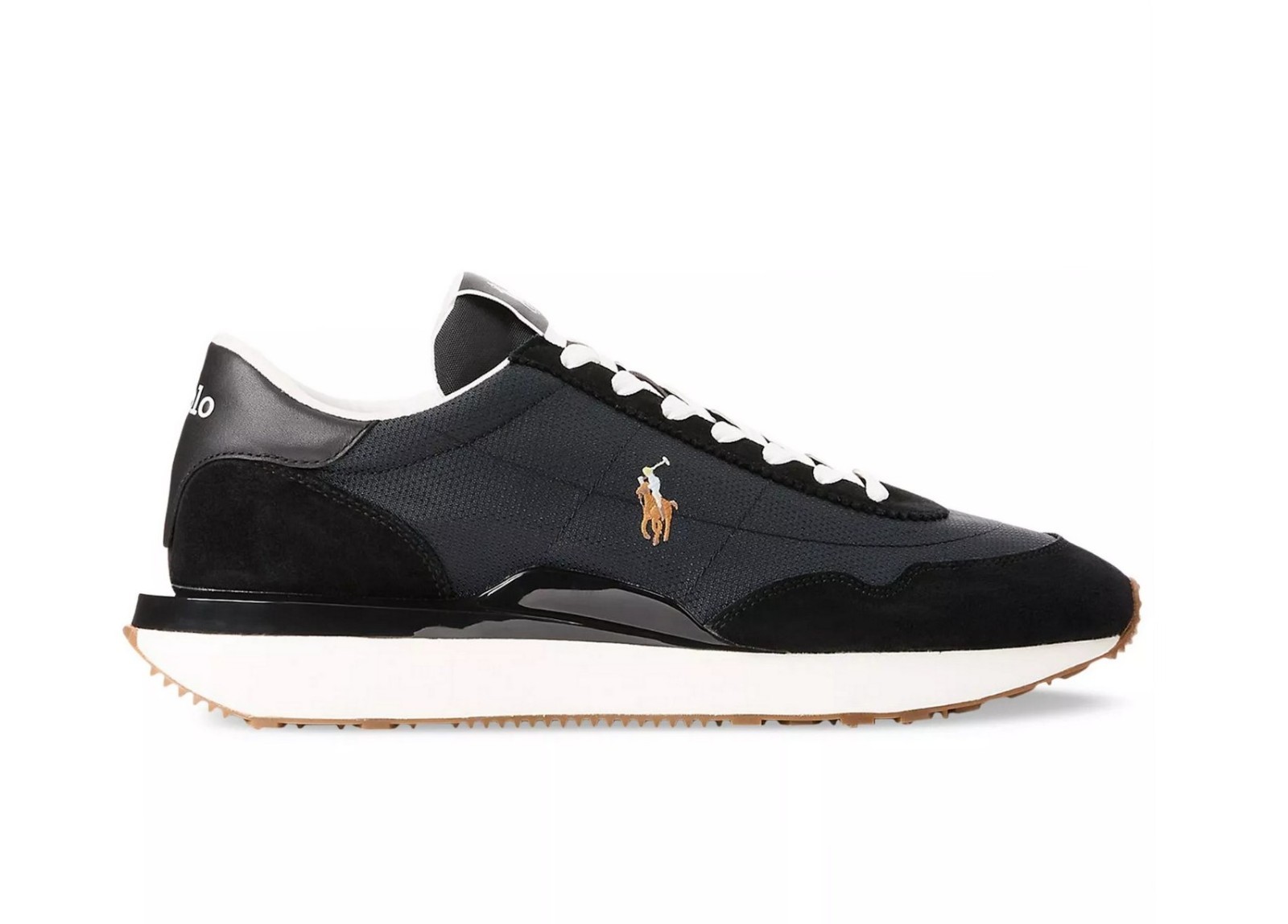 Polo Ralph Lauren Men’s Train 89 Suede-Paneled Sneakers Black / Multi US 8.5 D