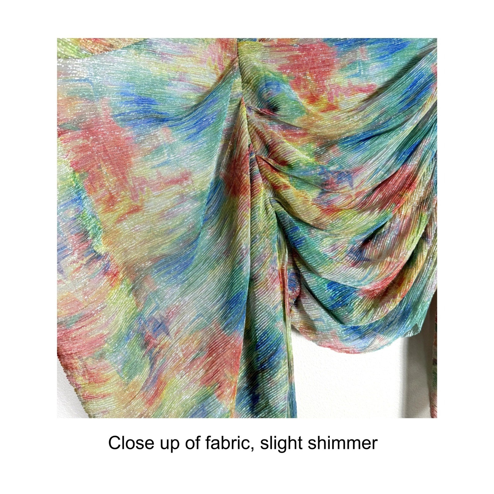 Mia Vesper Obscura Multi Color Metallic Tie Dye Draped Mini Skirt Size Medium