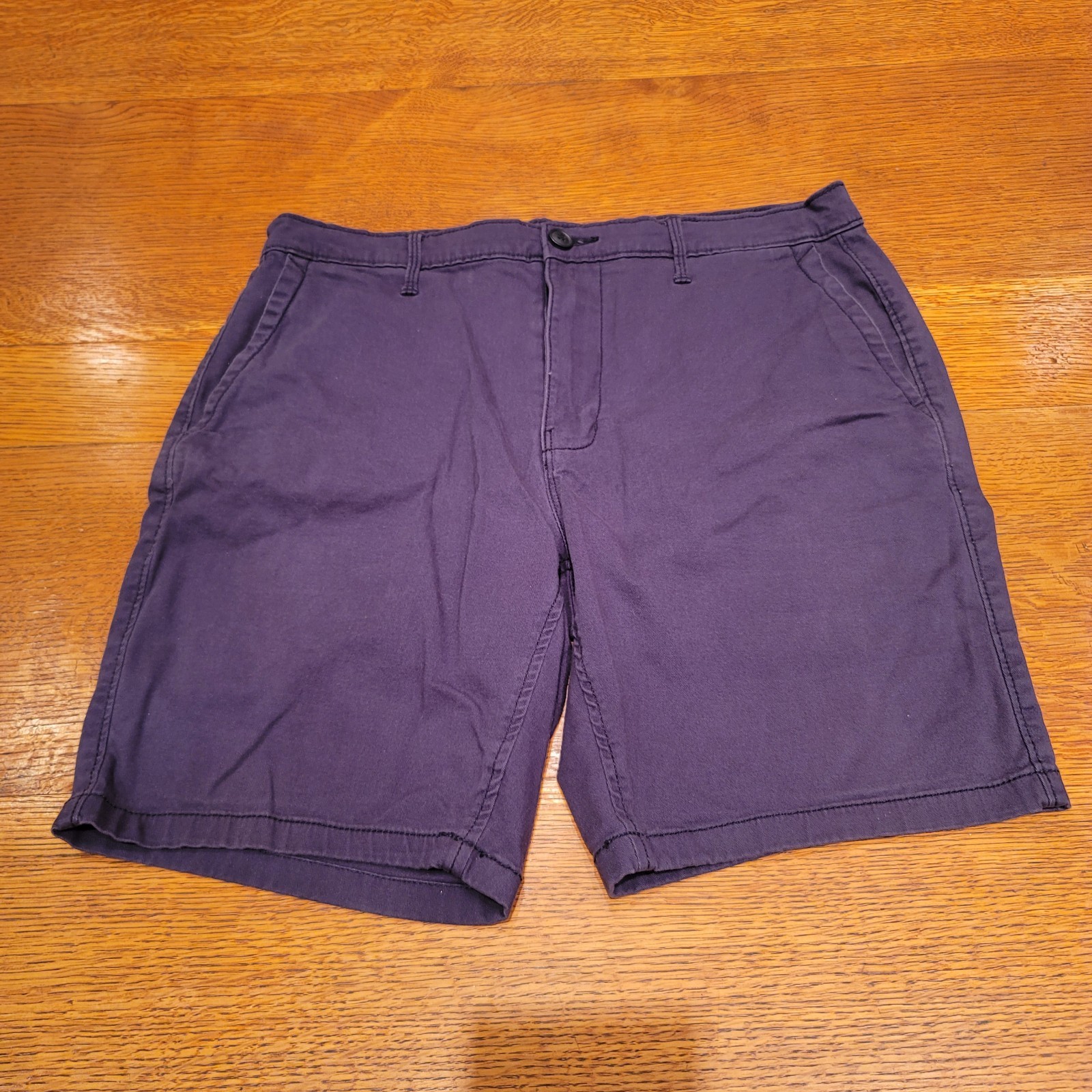 Arizona Jean Co Men’s Blue Classic Fit Chino Shorts Stretch Flat Front Zip