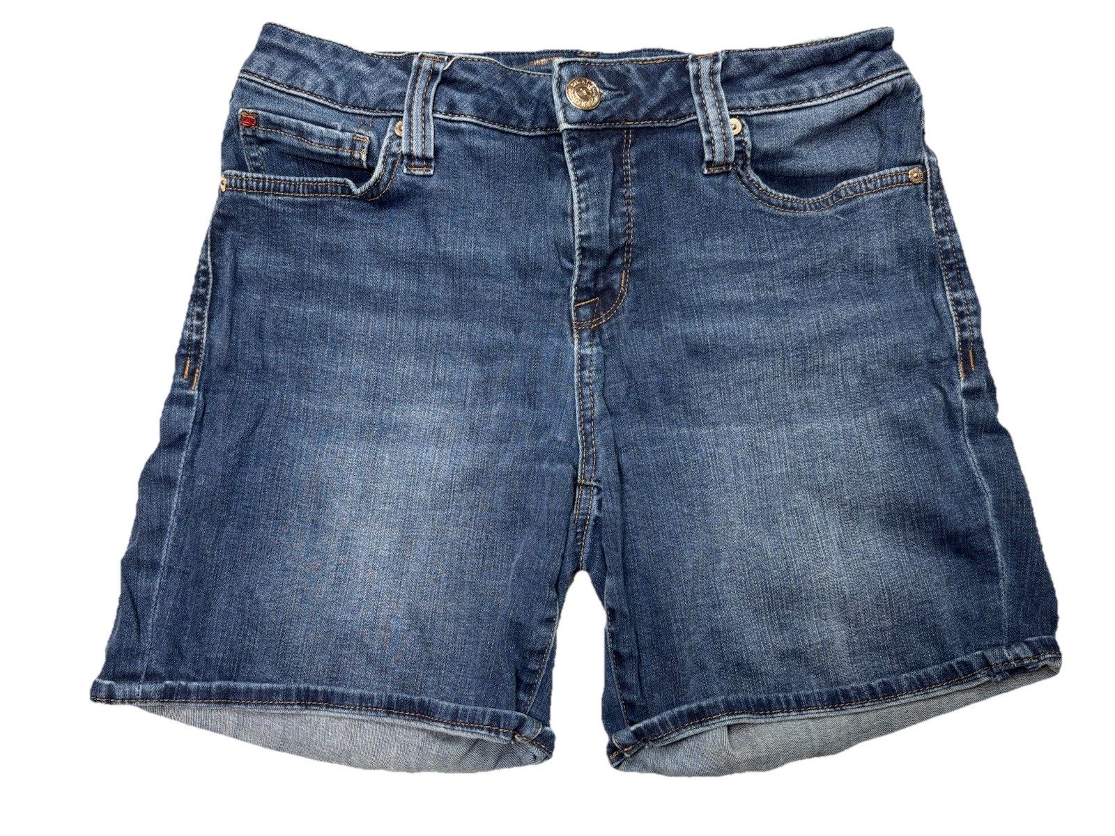 Seven7 Womens Denim Shorts Size 4 Blue Mid Rise Cuffed Stretch Jean Shorts