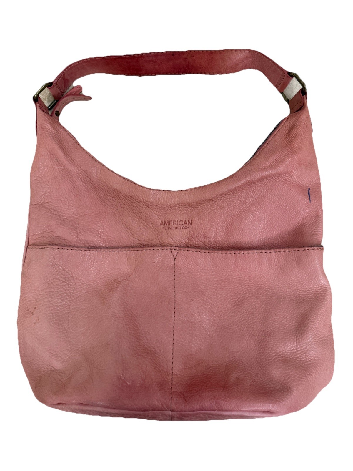 American Leather Co Shoulder Leather Handbag Pink 10×14 Vintage Good Condition