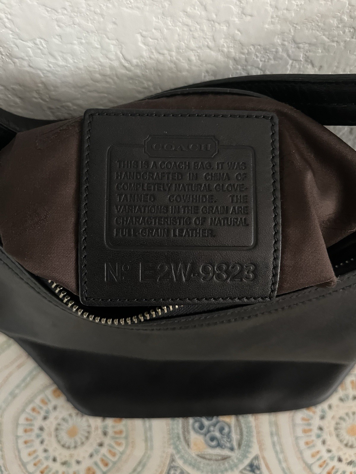 Coach 9823 Black Leather Shoulder Bag Vintage