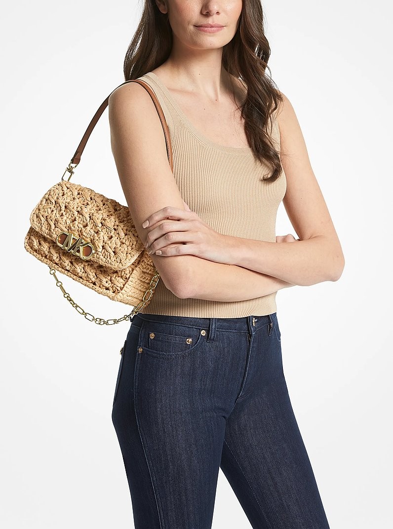 Michael Kors Parker Medium Polypropylene Straw Shoulder Bag 30S3S7PC2W