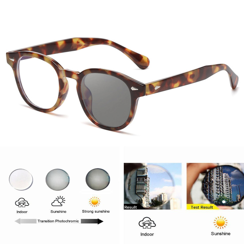 Classic Round Photochromic Reading Glasses Men Women Full Frame Sunglasses New