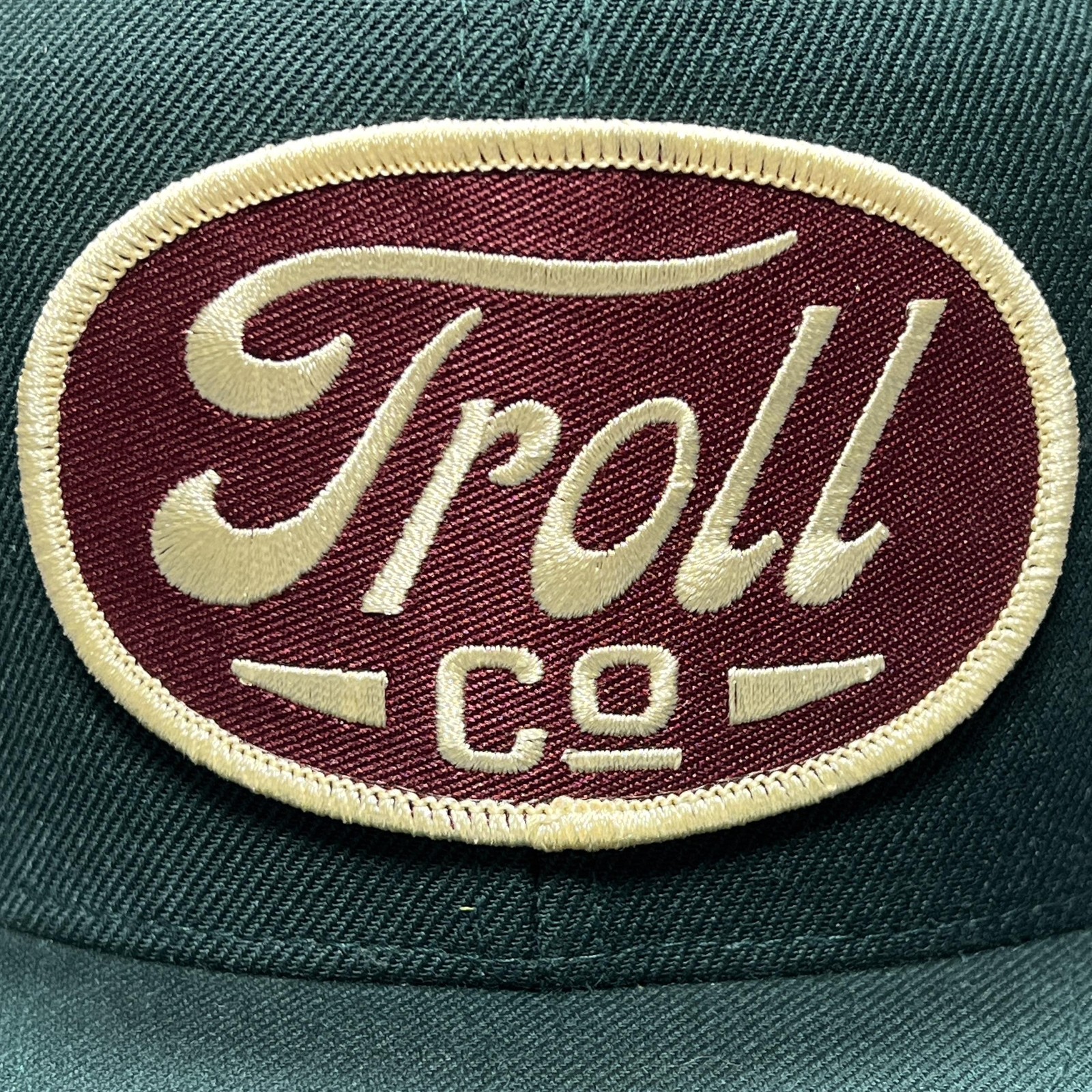 Troll Co Hat Cap Snap Back Mens One Size Green Mesh Trucker Patch Logo