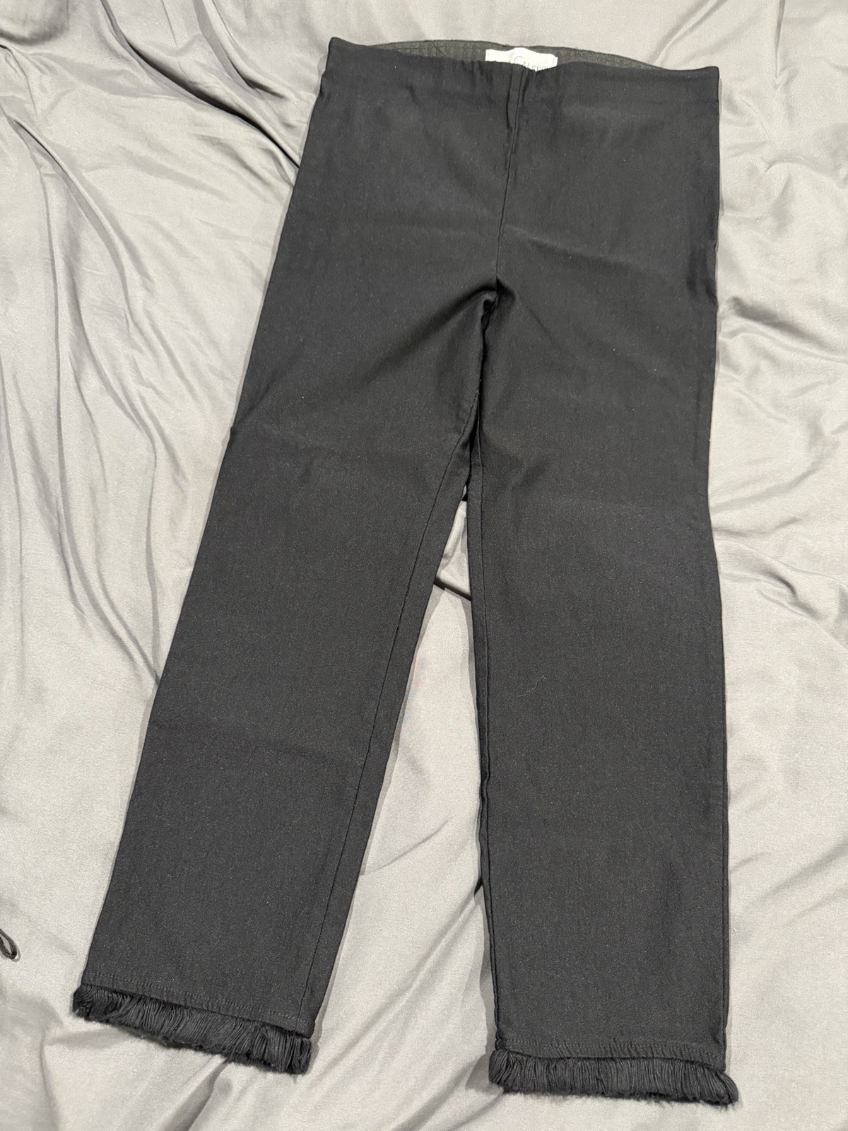 Sara Campbell Black Pants, Size M, Fringe Bottom