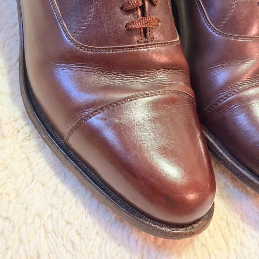 Cole Haan Made In England Bench Made Brown Leather Cap Toe Oxford Shoes 9 D