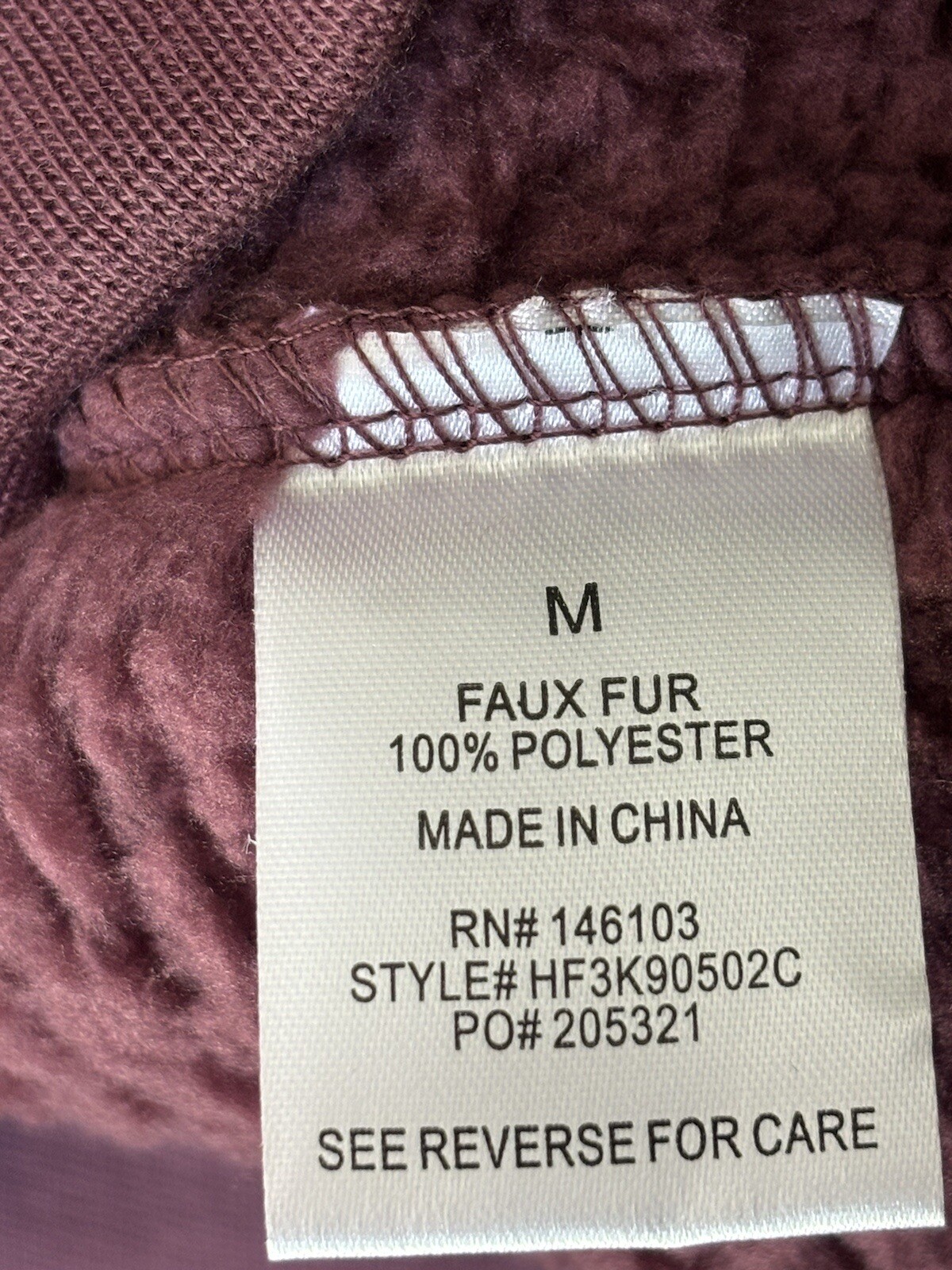 Hippie Rose Juniors Size M Deep Plum Sherpa Fleece Boxy Bomber Jacket – New