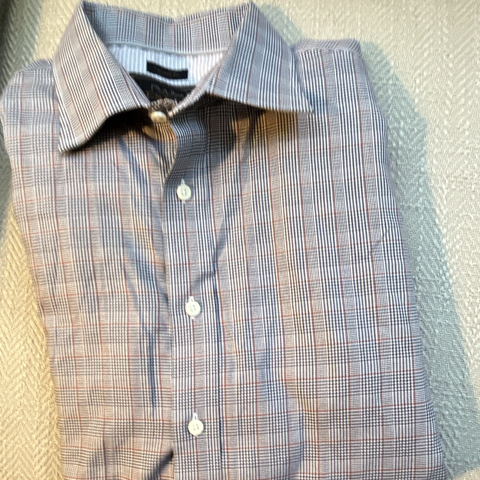 Jos. A. Bank Reserve Tailored Fit Non-Iron Plaid Dress Shirt Large