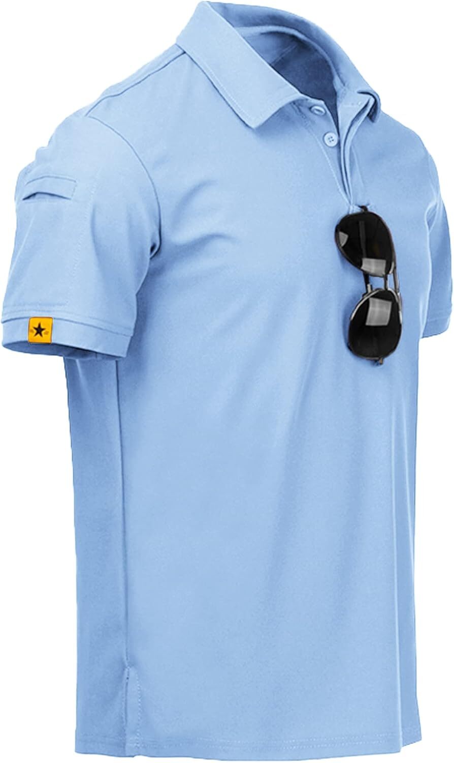 Performance Short Sleeve Polo Shirt for Men Athletic Golf Casual Lightweight