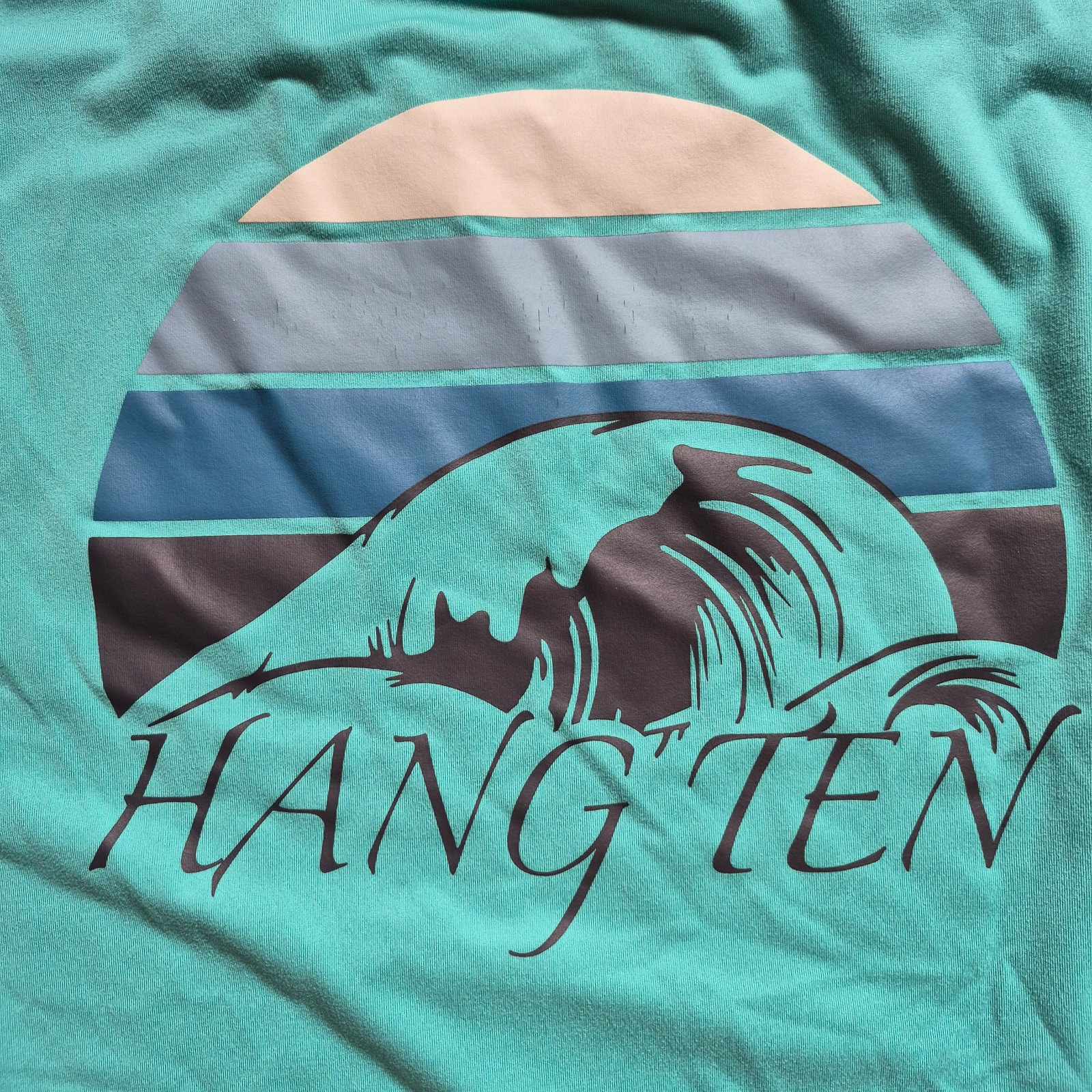 Hang Ten UV Protection 50+ Sea Foam Green Polyester Long Sleeve Shirt Size XL