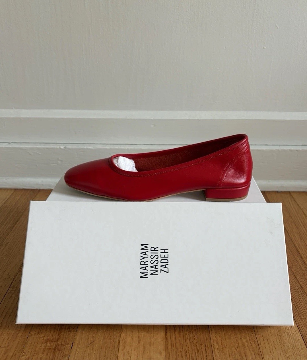 Maryam Nasir Zahed Serafina Low Heel Ballet Flats Red Rosso 39 Never worn!