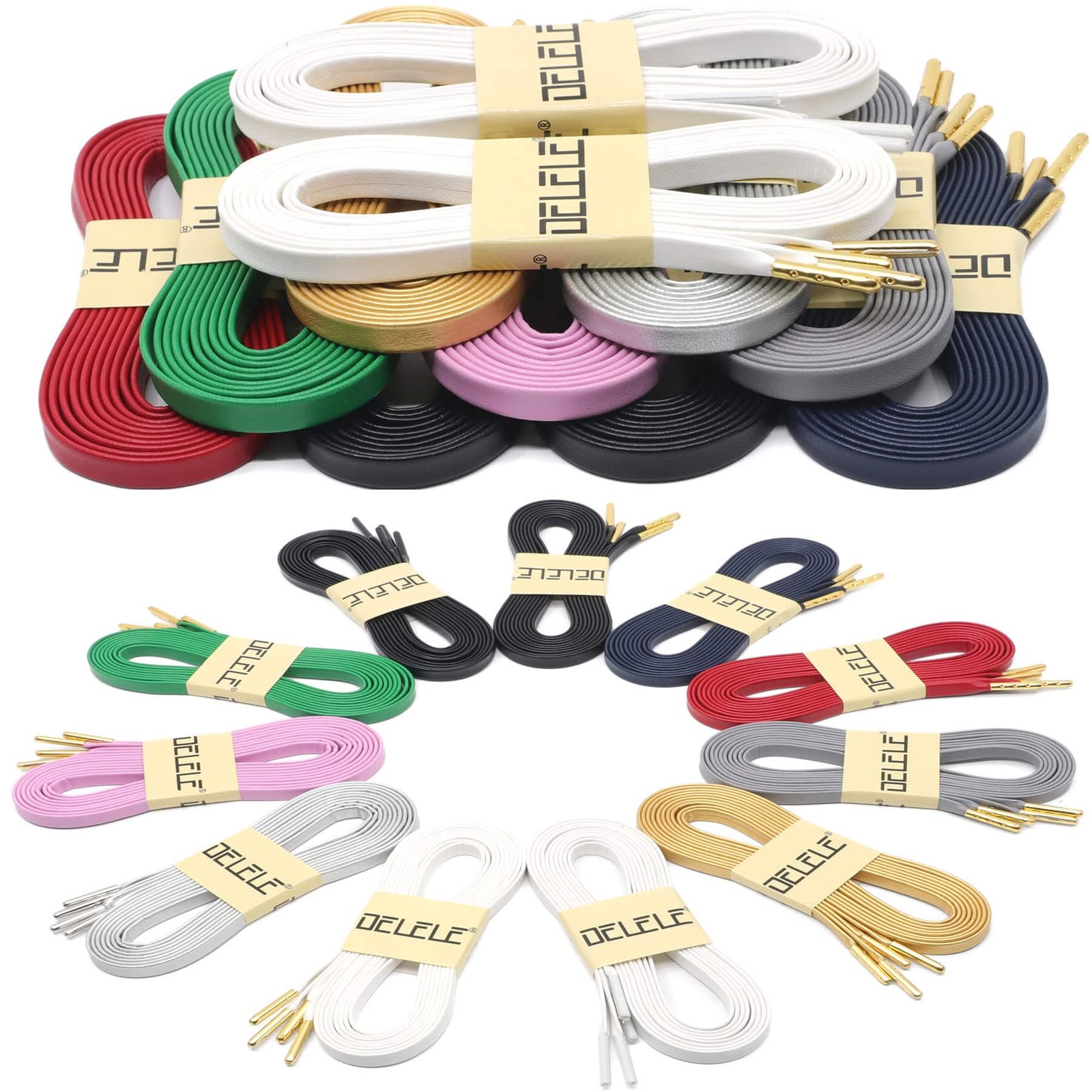 Flat PU Leather Laces: Waterproof Shoelaces for 63 Inch(160cm) 02 Black