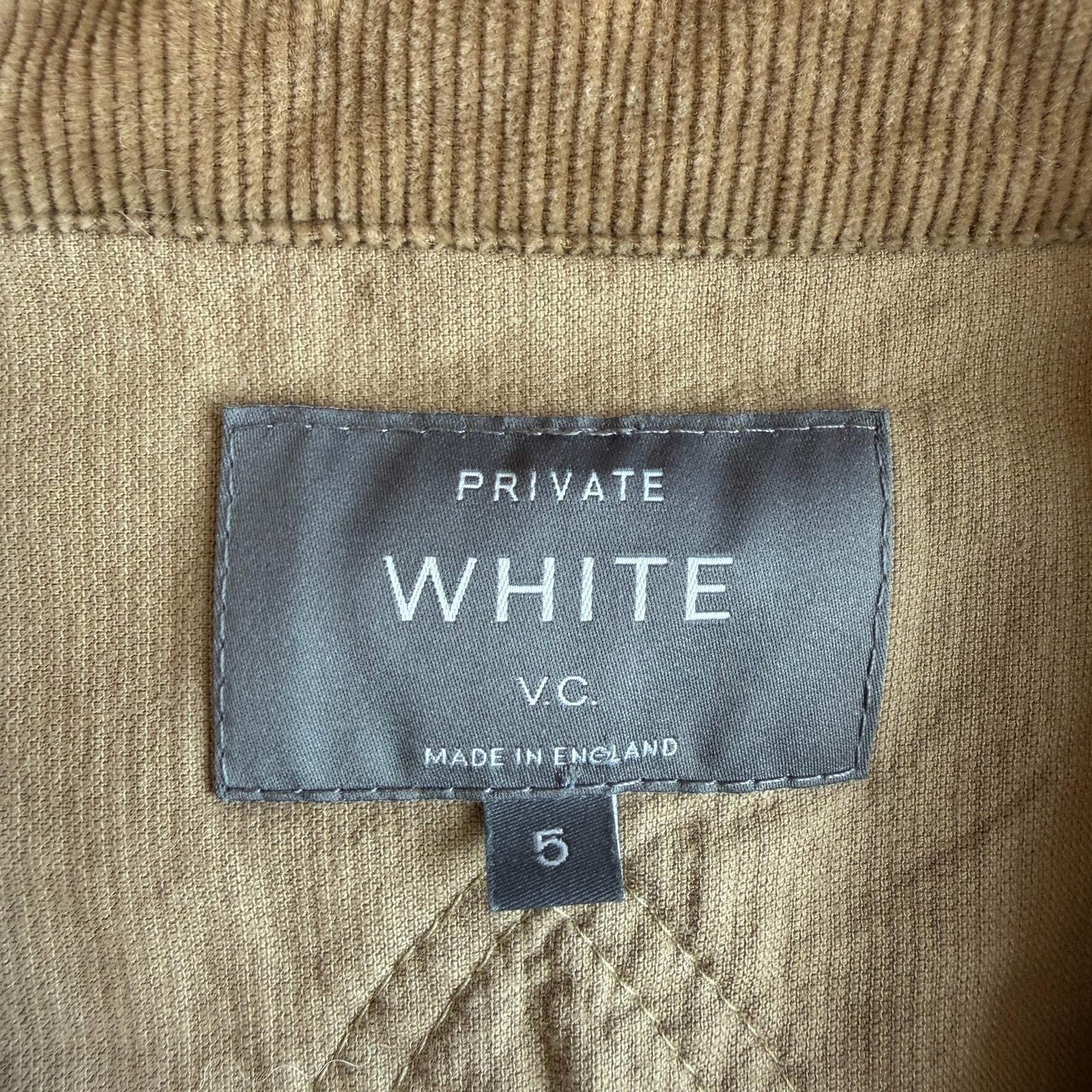 MINT! Private White V.C. (5 / L) Peanut Brown Corduroy Button Overshirt