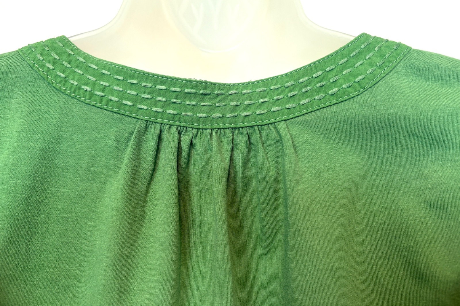 Maeve by Anthropologie Flutter Sleeve Preppy Casual Green Ruffle Blouse Sz M