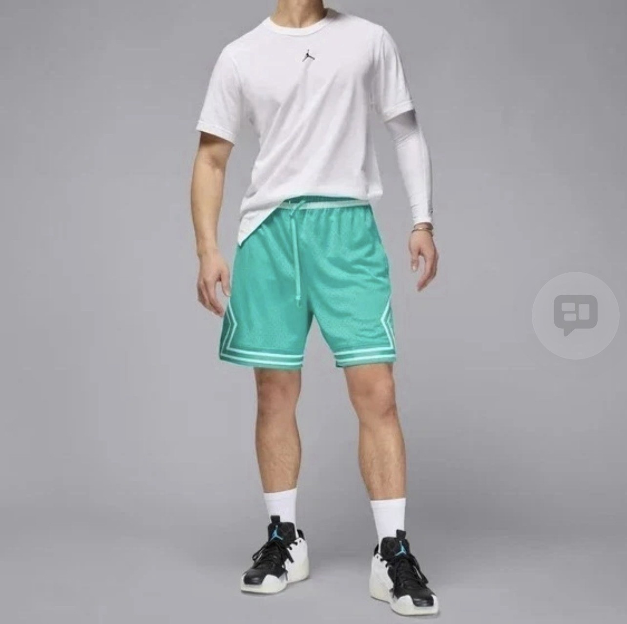 Nike Air Jordan Diamond Dri-FIT Sport Mesh Shorts Washed Teal Men’s L HF9910-392