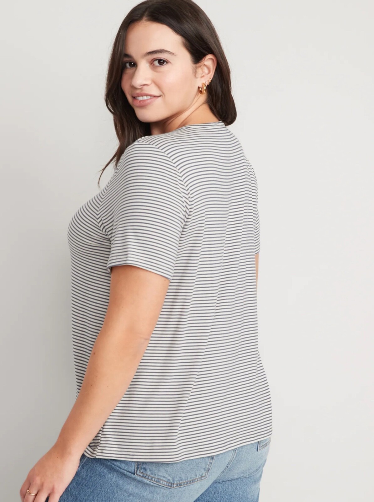 Old Navy Women’s Short-Sleeve Luxe Striped T-Shirt Top Size M L XL XXL 2X 3X $20