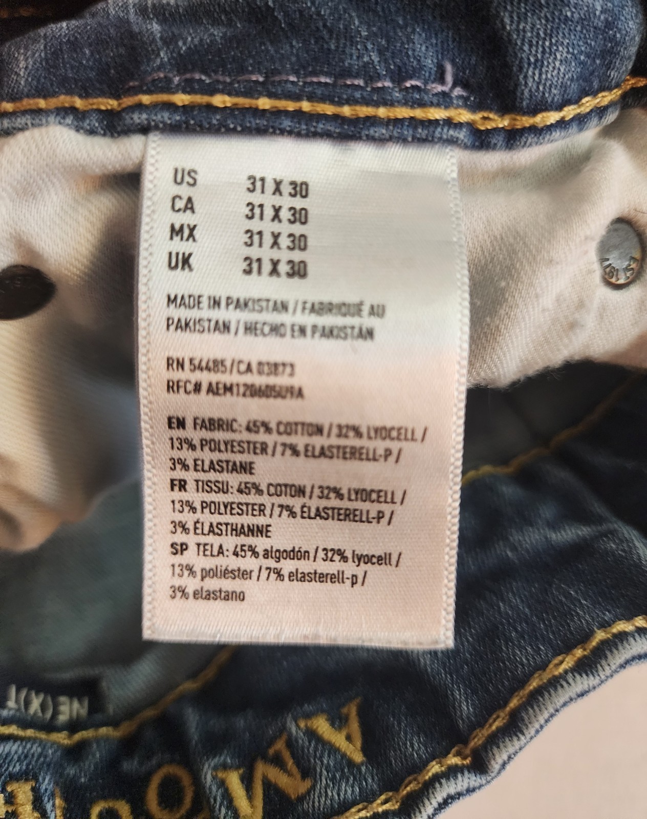American Eagle Jeans Next Level Flex Slim Straight Medium Blue Size 31×32 Mens