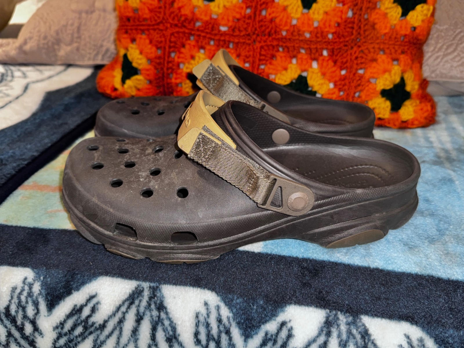Crocs Offroad Sport Clogs Iconic Comfort Adjustable Strap Brown Size M 10 / L 12