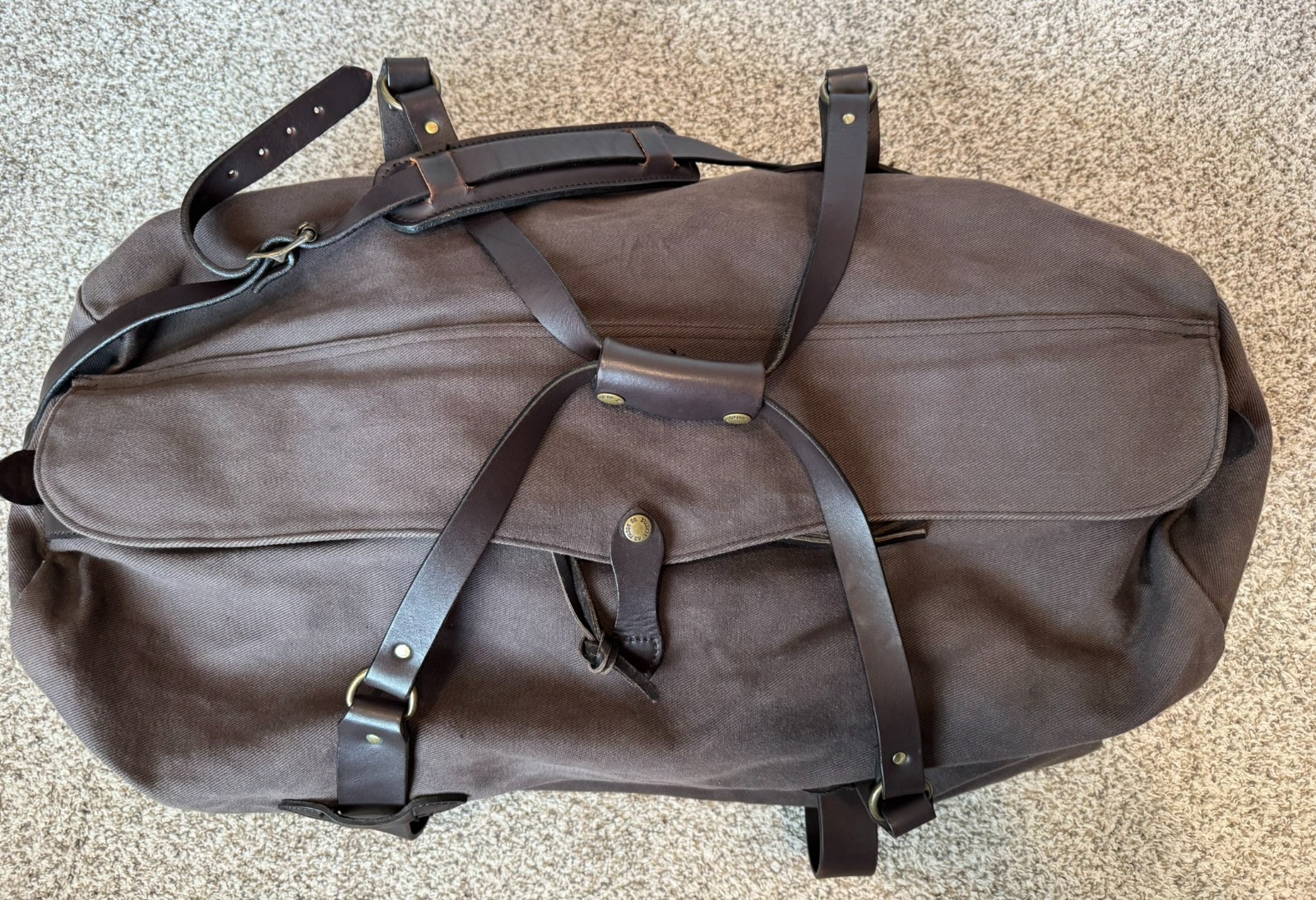 Filson Large Duffel Bag 223 Brown Rugged Twill YKK 2009 Made in USA