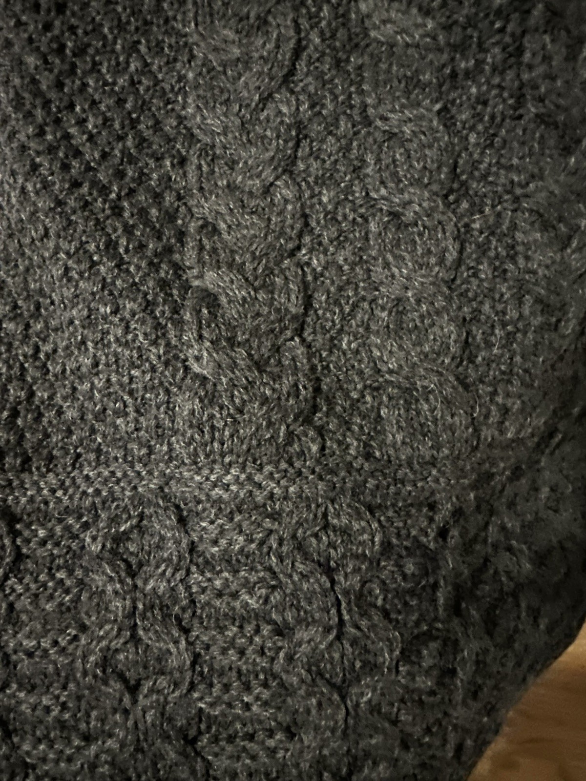 Aran Crafts Womans Hooded Coat With Celtic Knot Zipper Charcoal size S NWT