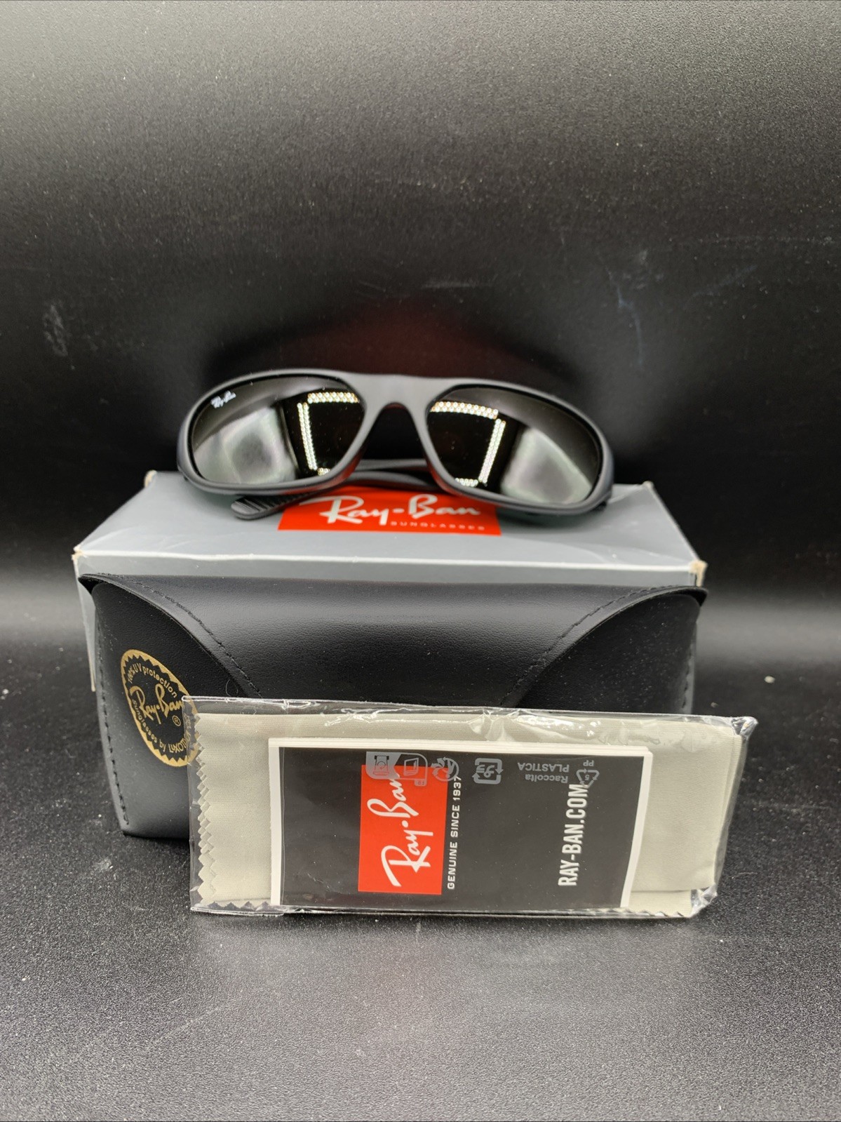 Ray-Ban 0RB2016 Daddy-O Matte Rubber Black/Green 59 / 125 Sunglasses