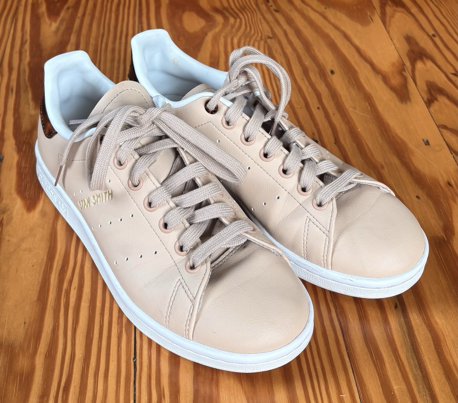 Women’s Adidas Stan Smith Pale Nude Tortoise Shell Shoes sz US 6.5 EU 38 GY5910