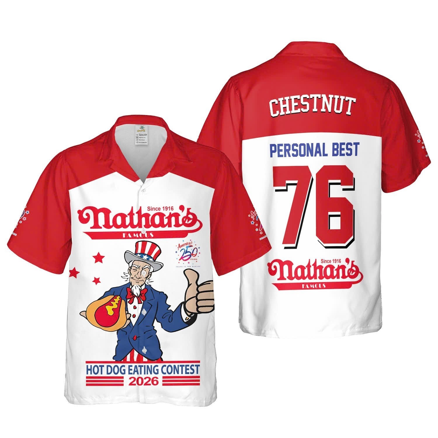 Joey Chestnut Nathan’s Hot Dog Eating Contest 2026 Hawaiian Shirt