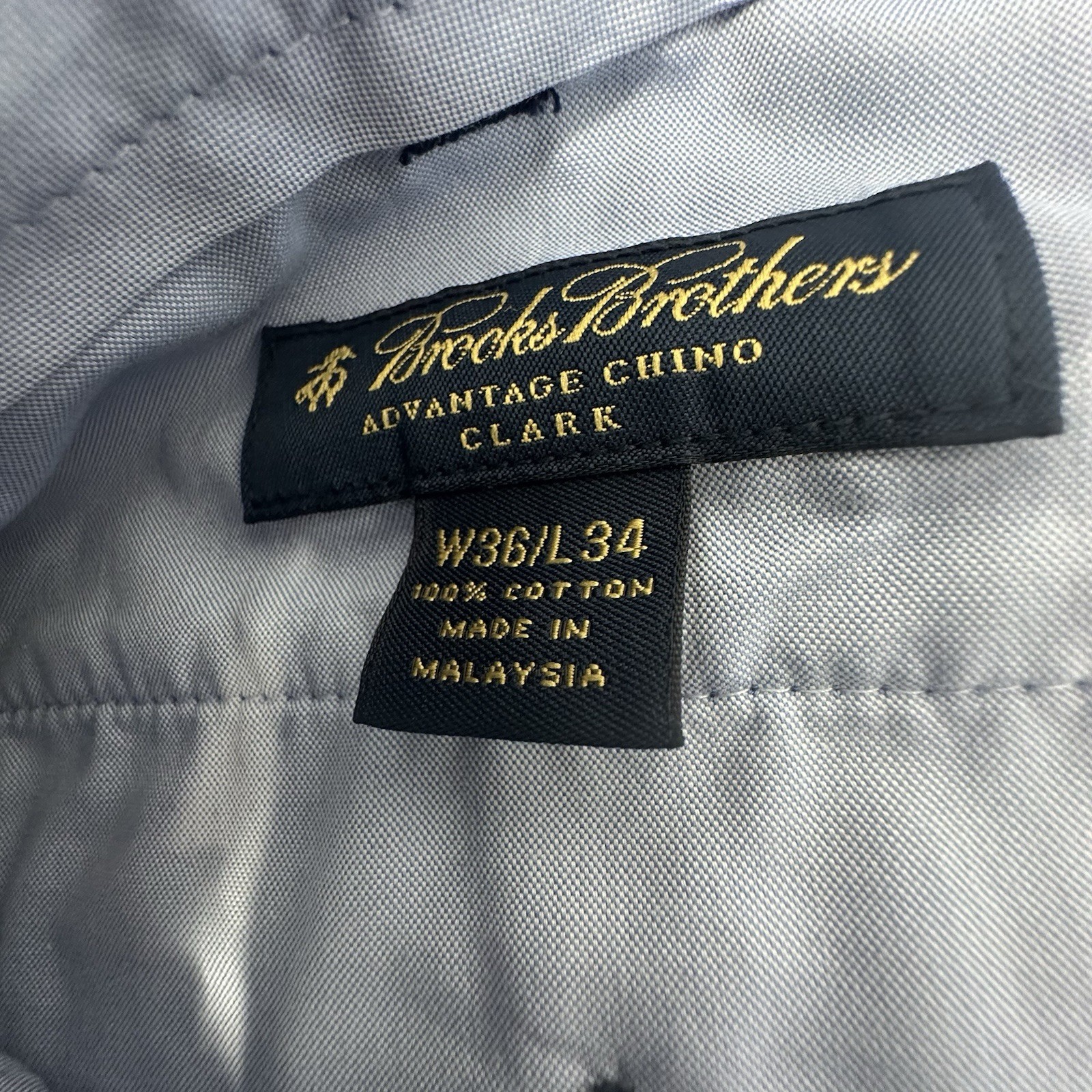 Brooks Brothers Advantage Chino Pants Men Size 36 X 34 Navy Plaid Clark