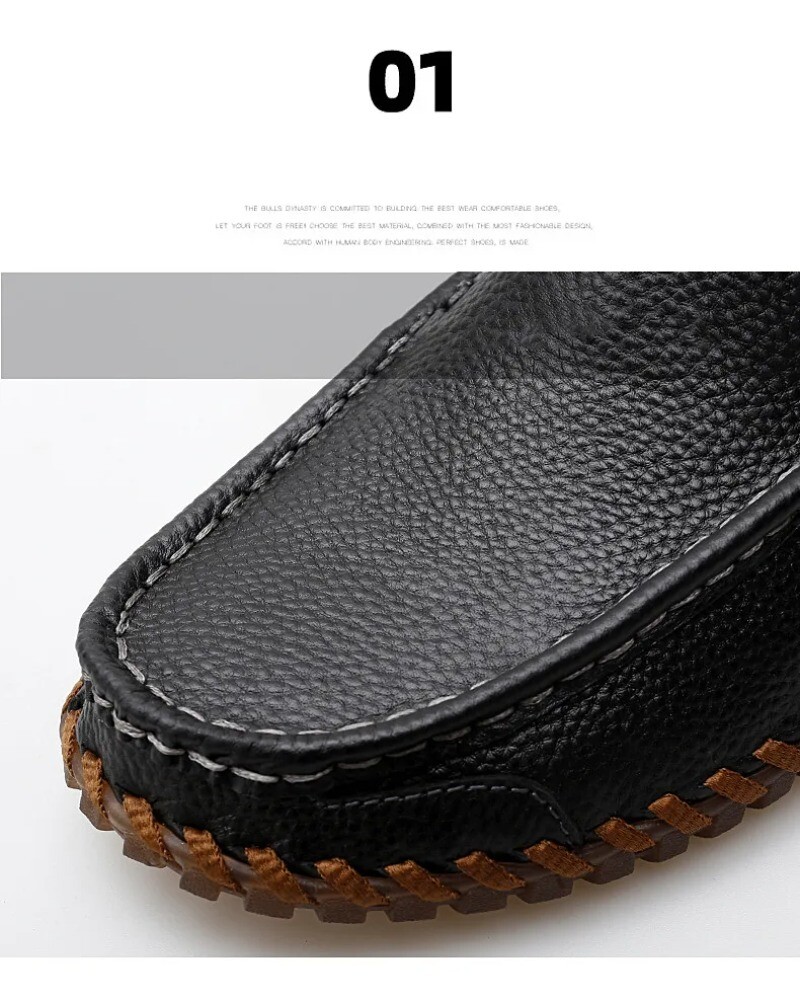Handmade Men’s Casual Shoes Leather Loafers Moccasins Breathable Driving Shoes