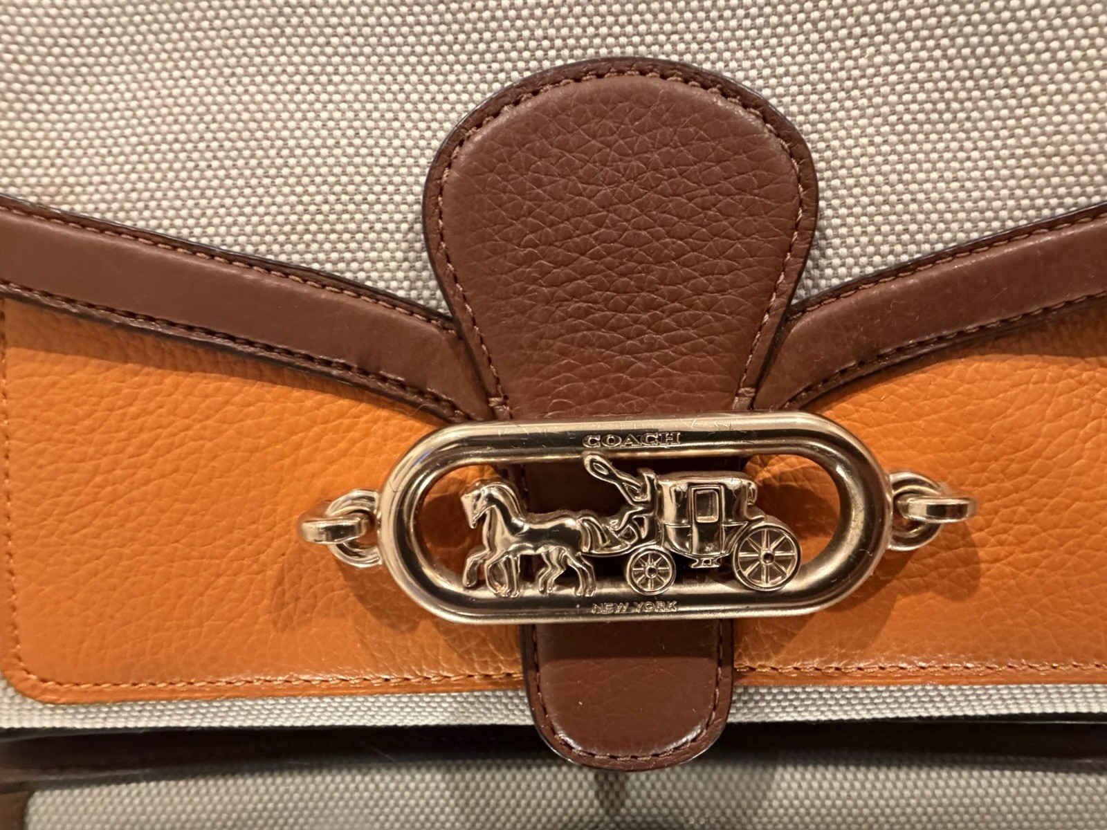 Coach Colorblock Horse Carriage Small Crossbody Turn Lock/Zip Gold Hardware