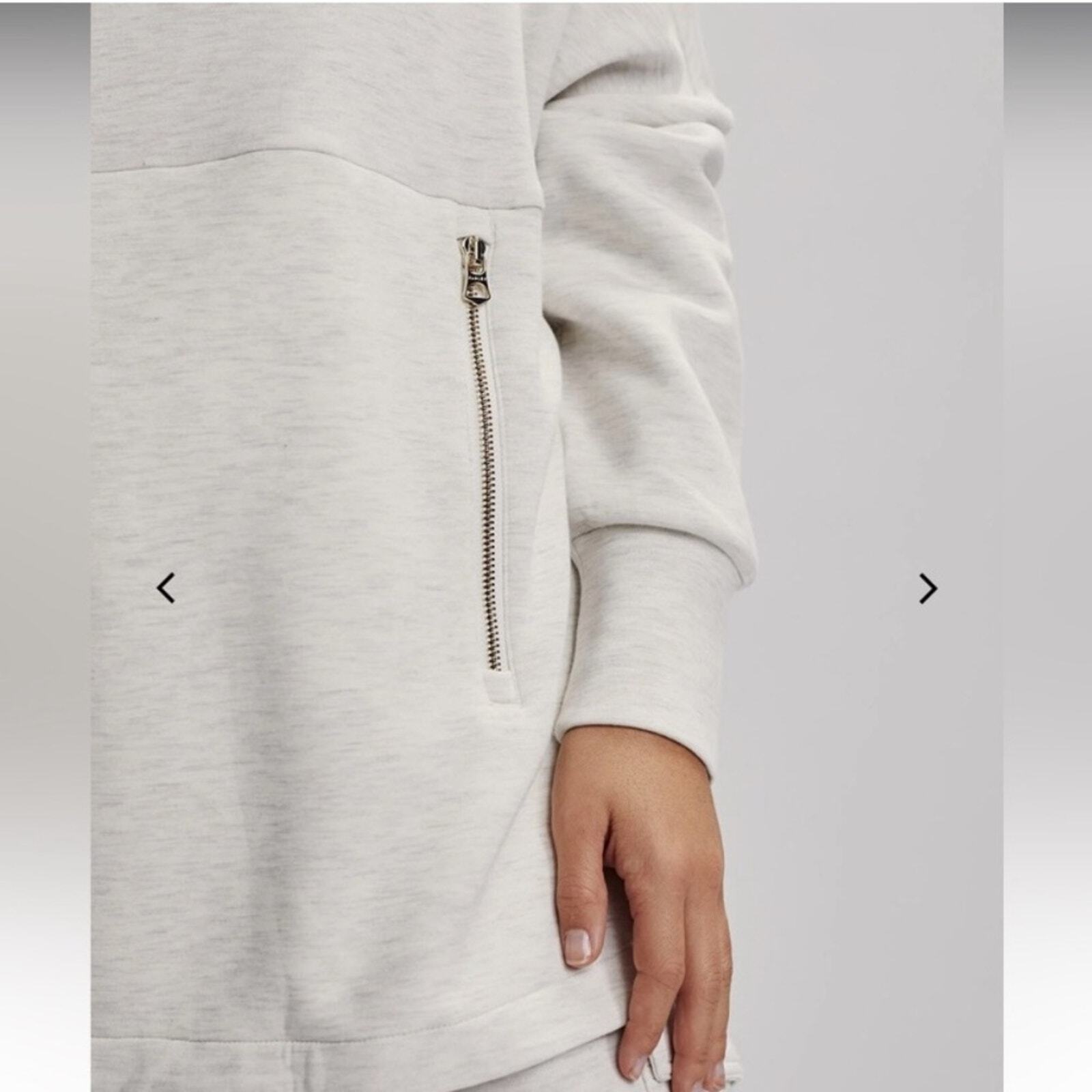 Varley Jacket Bay Sweat Light Doubleface in Light Grey Marl
