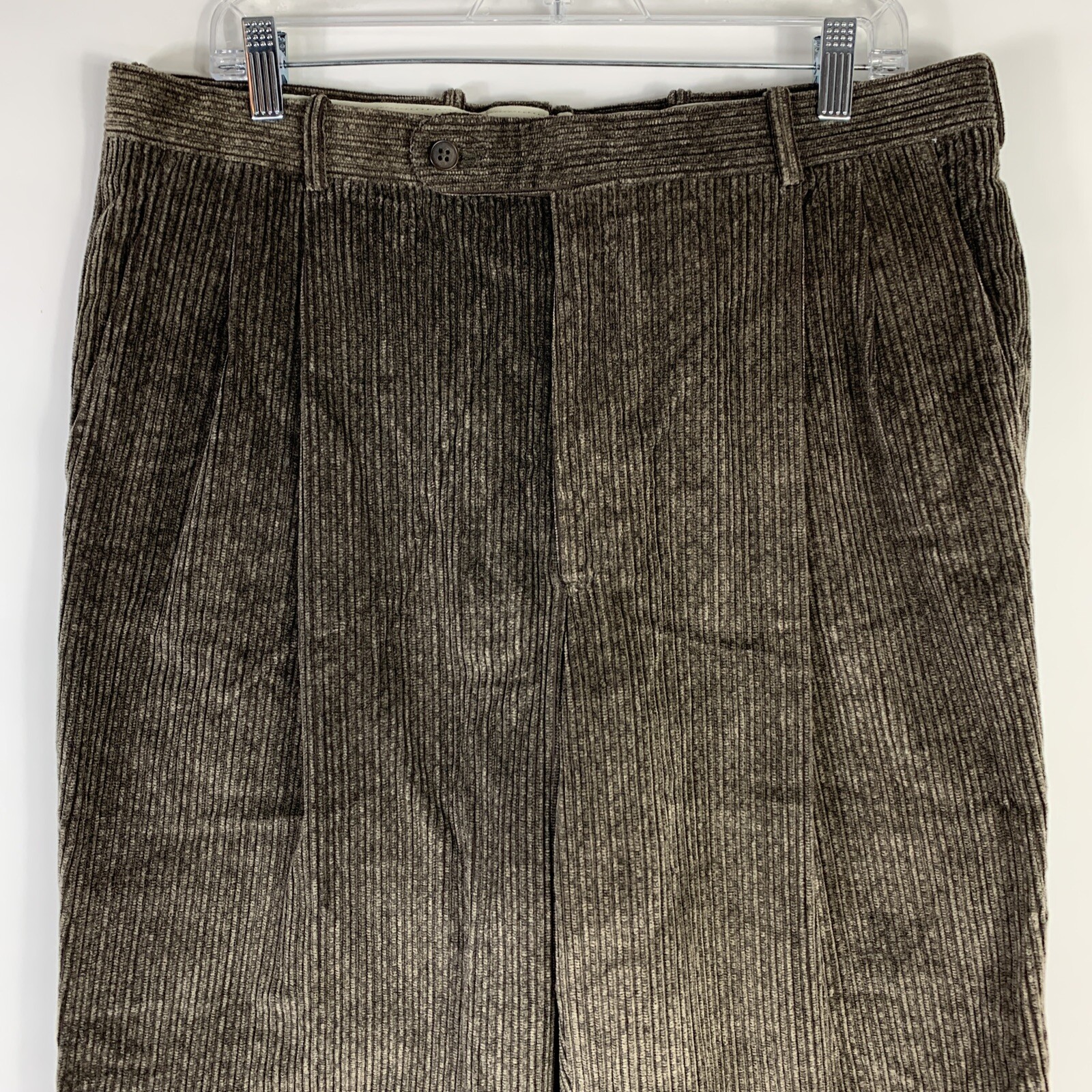 Tom Jones Corporate Image Pants Size 36 Gray Corduroy Tapered Biella Italia