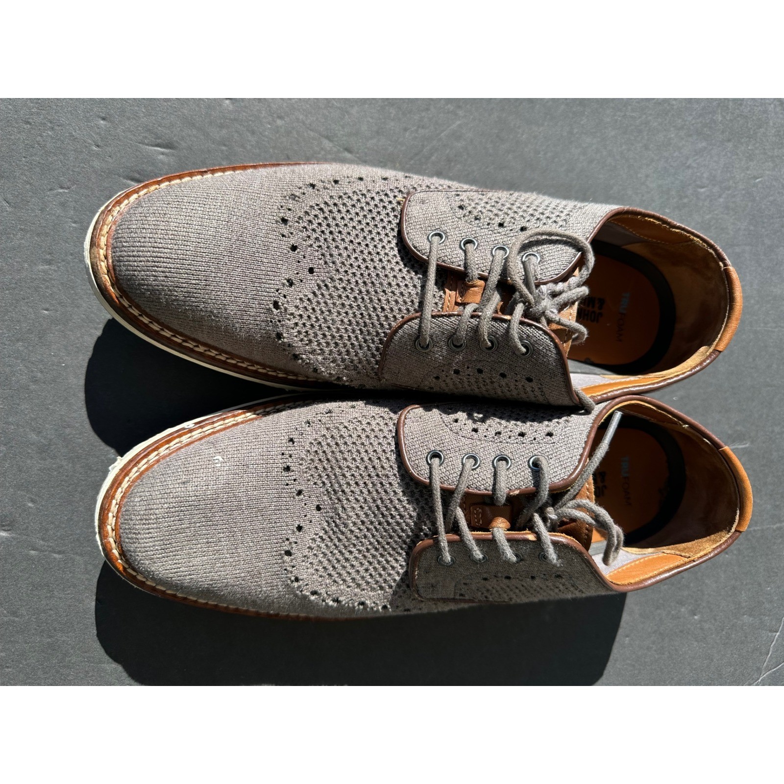 Johnston & Murphy McGuffey Knit Wingtip Oxford Grey Mens 9.5M 20-5368