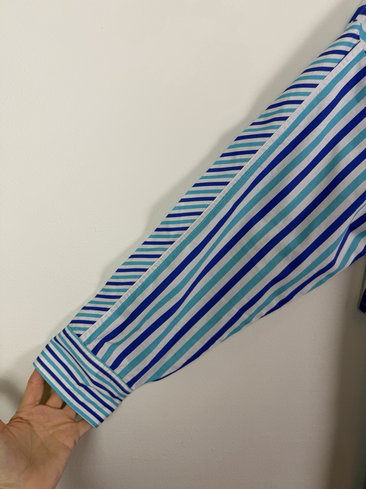 Solid & Striped The Emerson Poplin Shirt Dress in Mixed Stripe Cerulean Size M
