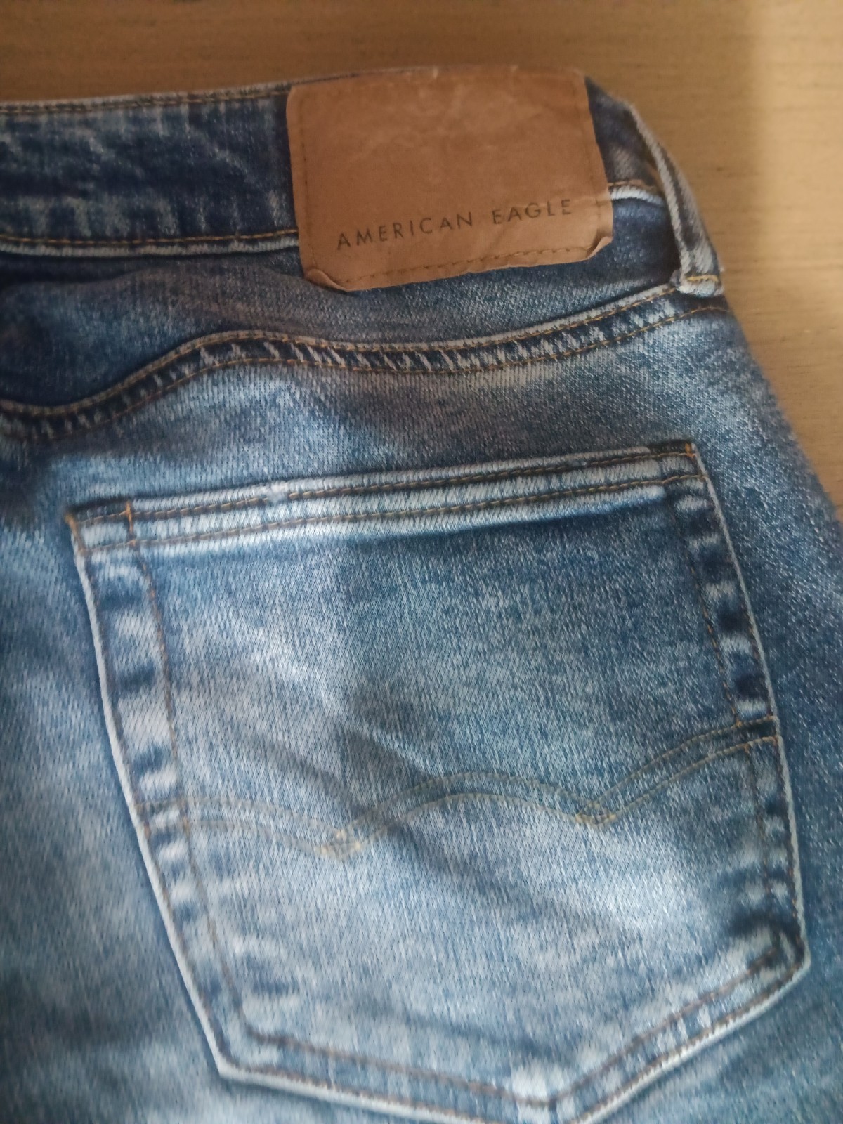 American Eagle AirFlex Jeans Mens 30×32 Distressed Ripped Blue Denim Stretch