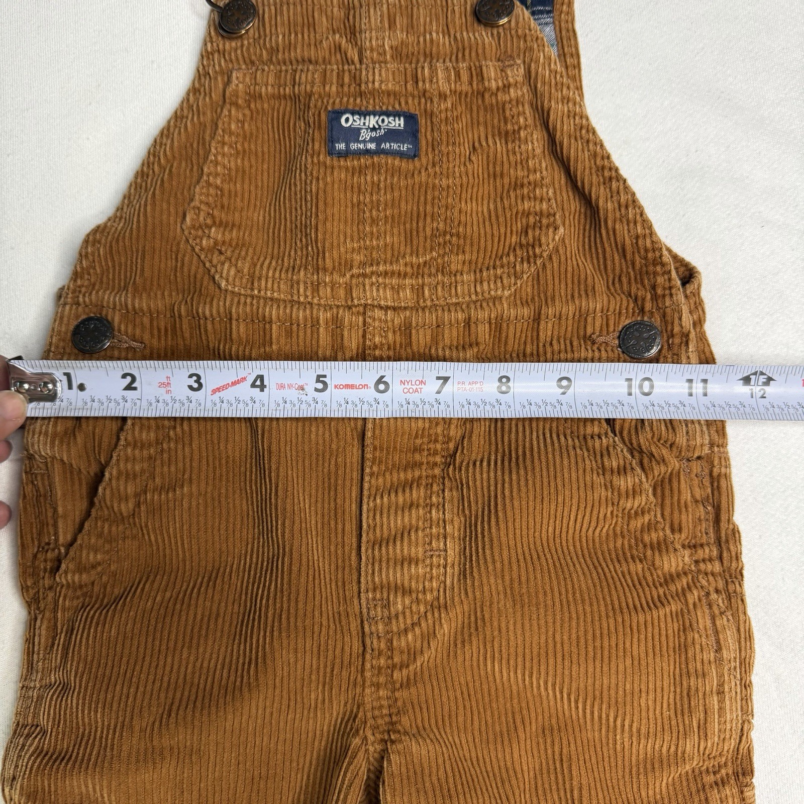 OshKosh B’gosh Baby Overalls Brown Corduroy 2T Infant Boy Girl Snap Legs Vintage