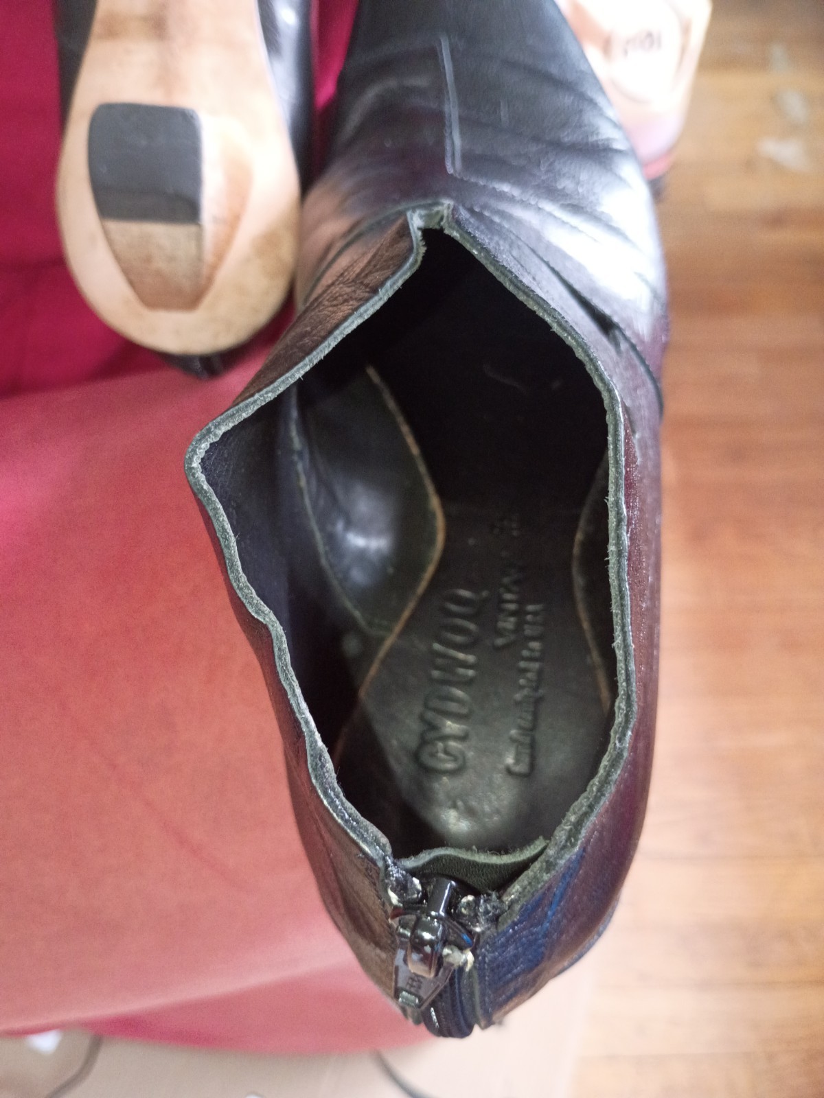 Cydwoq Black Vintage Handmade Leather Sandals