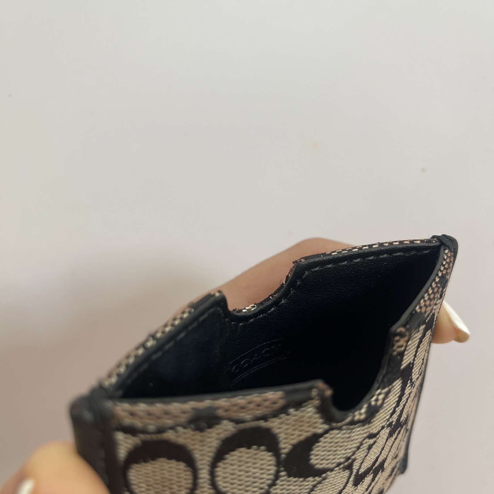 Vintage Coach Black Signature Logo Fabric Double Sided/ handbag only/