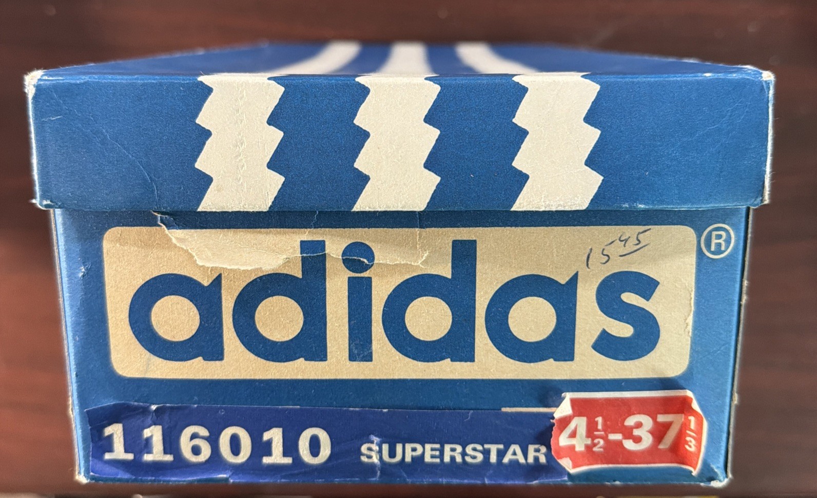 Vintage Adidas EMPTY Shoebox: 116010 Superstar 4 1/2 to 37 1/3 French Very RARE