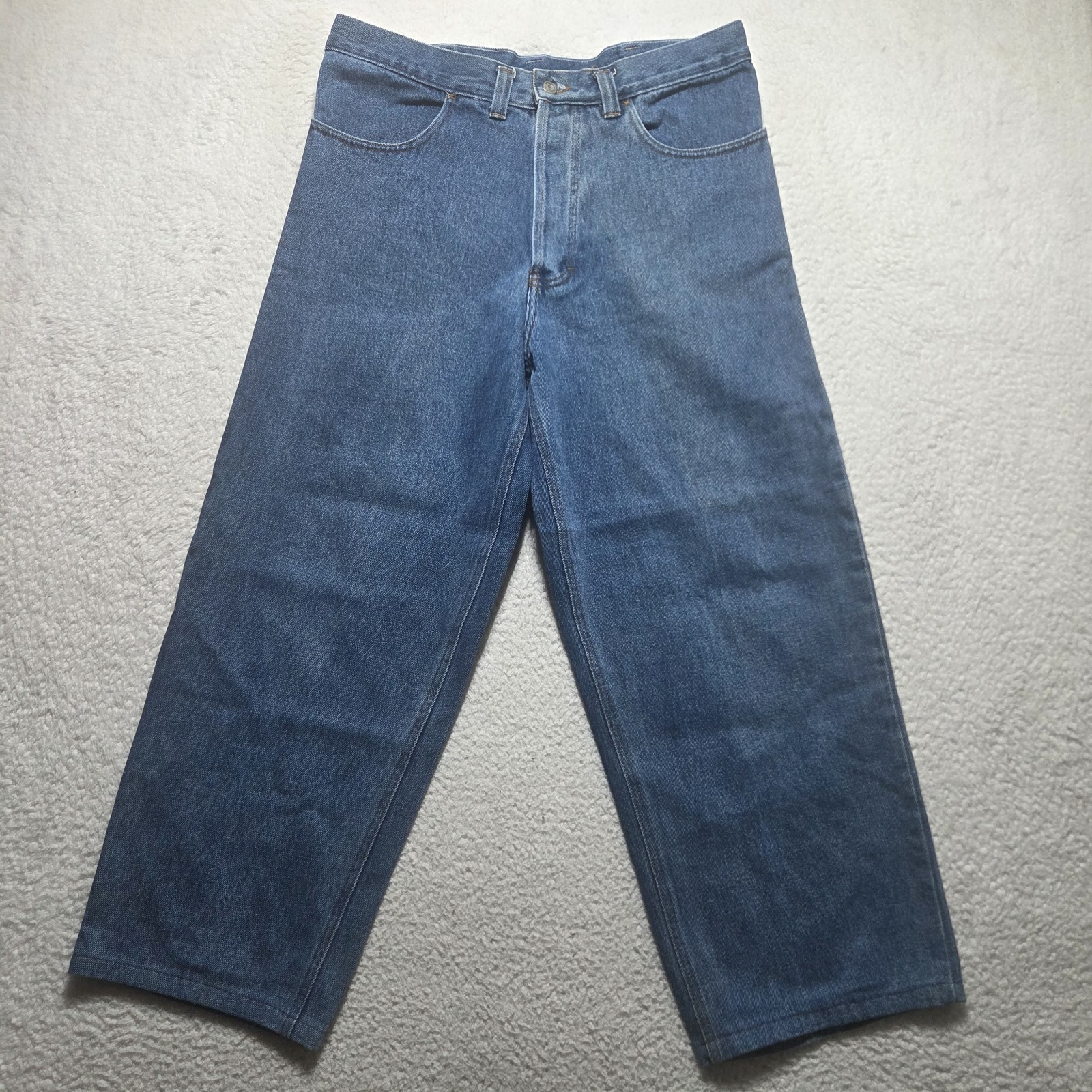 Vintage World Industries Baggy Wide Leg Skater Jeans Mens 36×26 Embro
