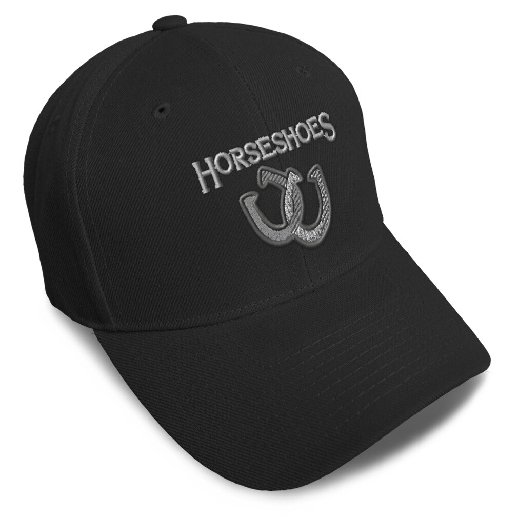 Baseball Cap Horseshoes Embroidery Dad Hats for Men & Women Strap Closure 1 Size