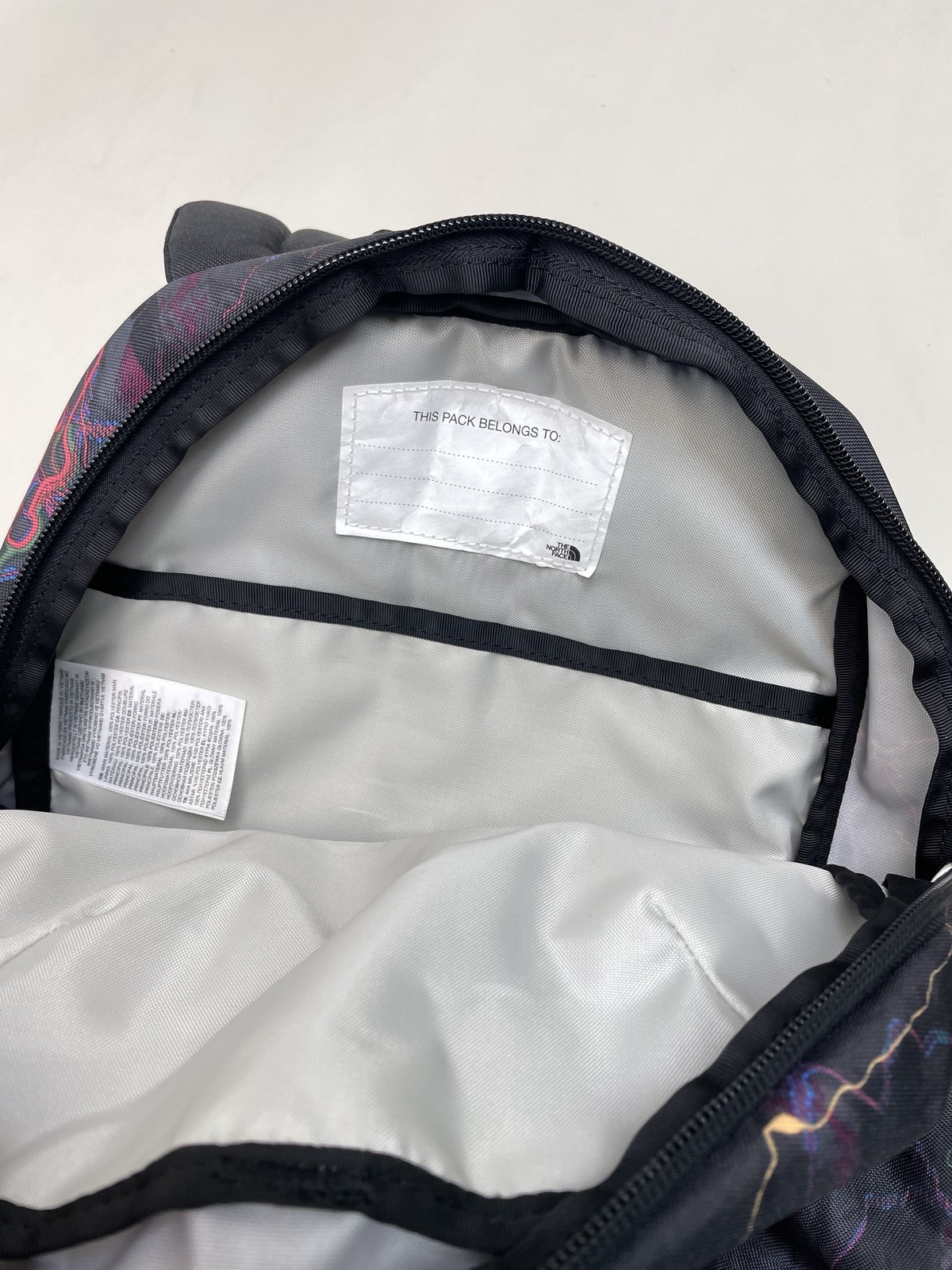 THE NORTH FACE MINI RECON BACKPACK TNF BLACK TRAIL GLOW PRINT / LED YELLOW