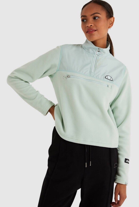 Ellesse Oran 1/4 Zip Top Light Green In Womans Size 12 BRAND NEW