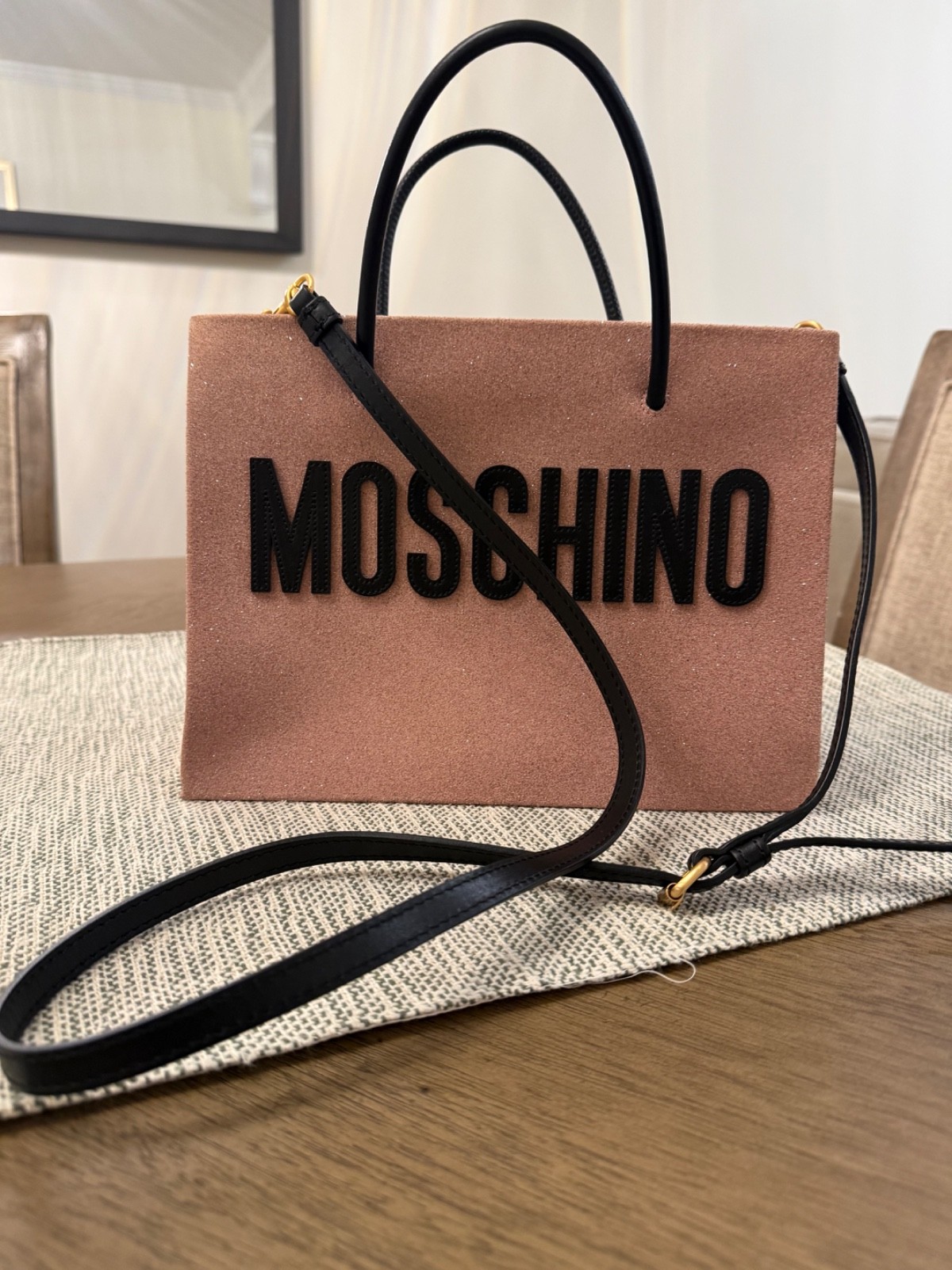 Moschino Rose Glitter Bag – Great Condition