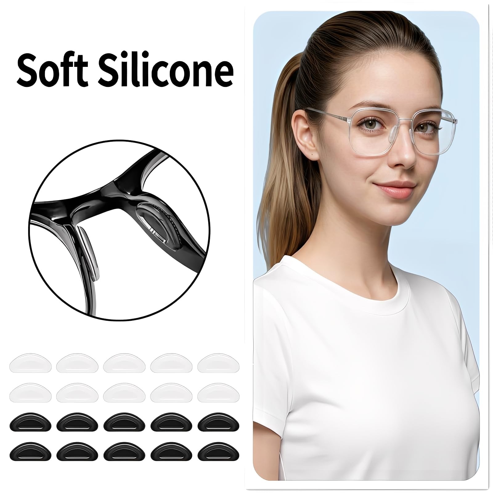 Fit for RayBan Wayfarer Eyeglass Nose Pad,Fit Ray-Ban Meta Set1