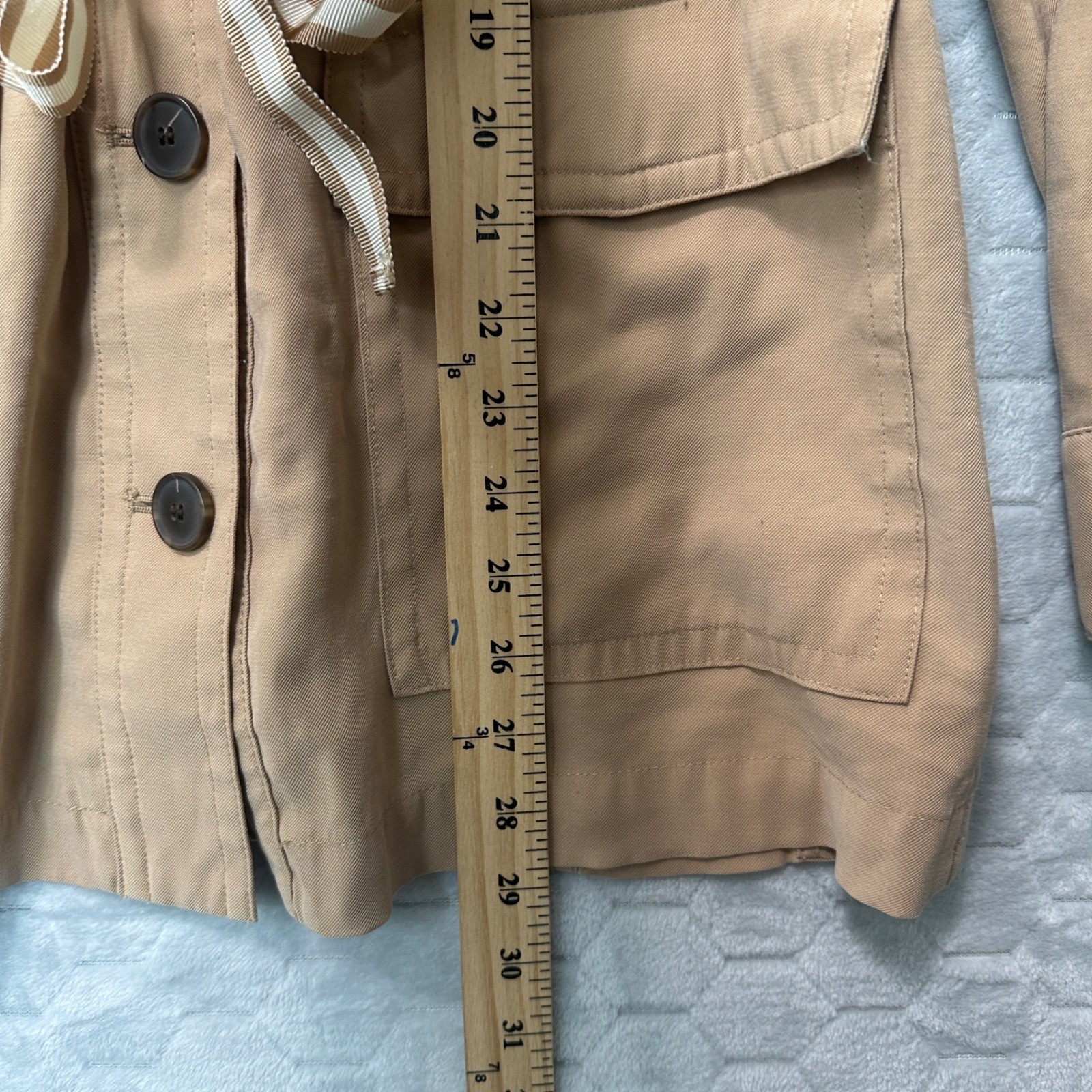 Talbots Womens Lightweight Utility Jacket L Safari Field Resort Preppy Coastal