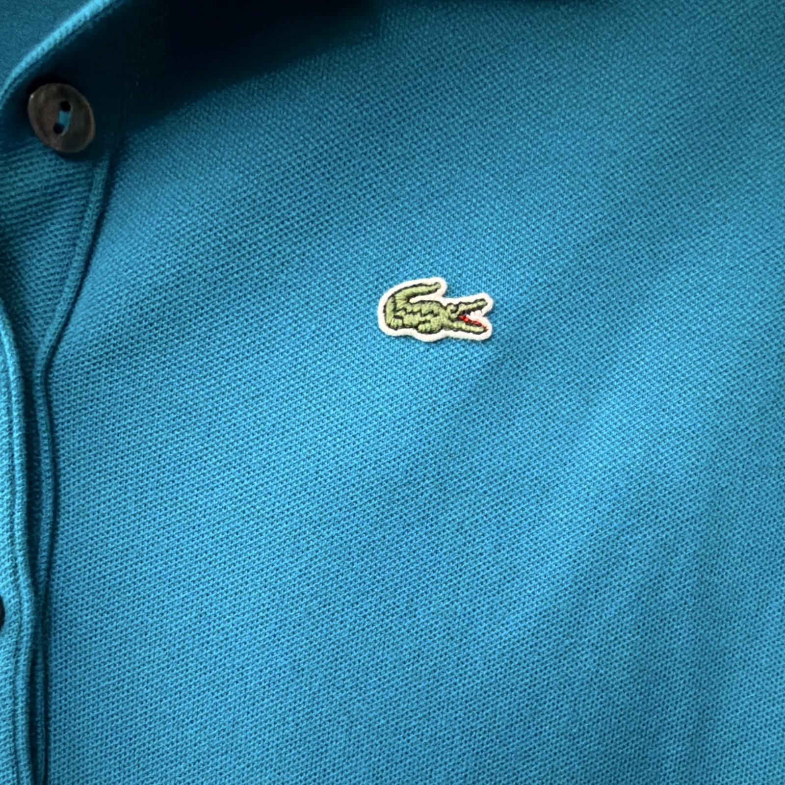 Lacoste Women’s Turquoise Blue Polo Shirt 42 Short Sleeve With Logo