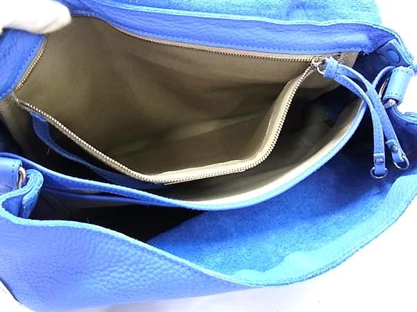 ZANELLATO Postina Leather 2 Way Shoulder Bag Blue FM4482